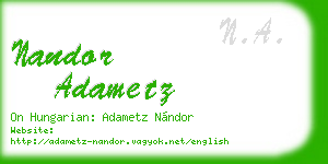 nandor adametz business card